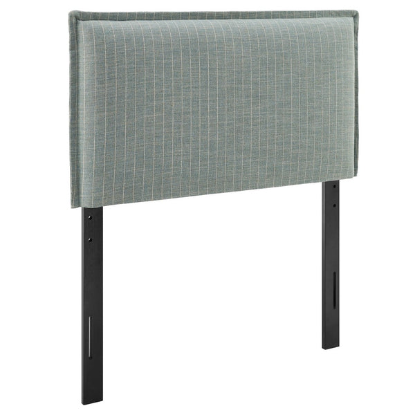 Modway Furniture Camille Modway Pinstripe Linen Blend Twin Headboard Tailored Slipcover Vintage Style Spa Blue Stripe MOD-7318-SPA