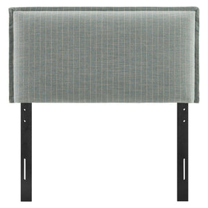 Modway Furniture Camille Modway Pinstripe Linen Blend Twin Headboard Tailored Slipcover Vintage Style Spa Blue Stripe MOD-7318-SPA