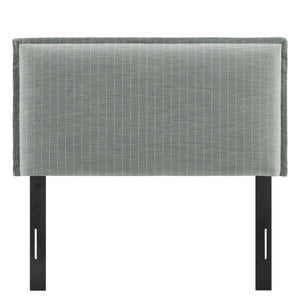 Modway Furniture Camille Modway Pinstripe Linen Blend Twin Headboard Tailored Slipcover Vintage Style Spa Blue Stripe MOD-7318-SPA