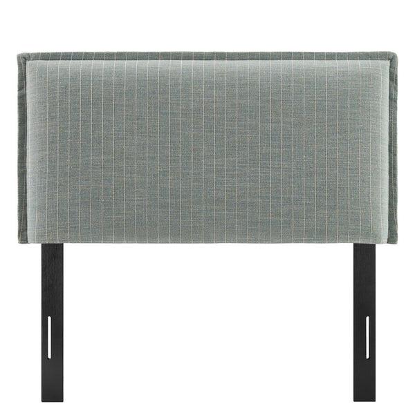 Modway Furniture Camille Modway Pinstripe Linen Blend Twin Headboard Tailored Slipcover Vintage Style Spa Blue Stripe MOD-7318-SPA