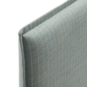 Modway Furniture Camille Modway Pinstripe Linen Blend Twin Headboard Tailored Slipcover Vintage Style Spa Blue Stripe MOD-7318-SPA