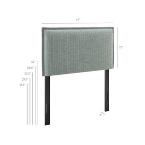 Modway Furniture Camille Modway Pinstripe Linen Blend Twin Headboard Tailored Slipcover Vintage Style Spa Blue Stripe MOD-7318-SPA