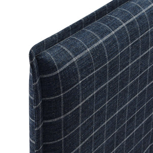 Modway Furniture Camille Modway Plaid Slipcover Headboard Foam Padded Linen Blend Twin Upholstered Denim Windowpane Check MOD-7319-DMC