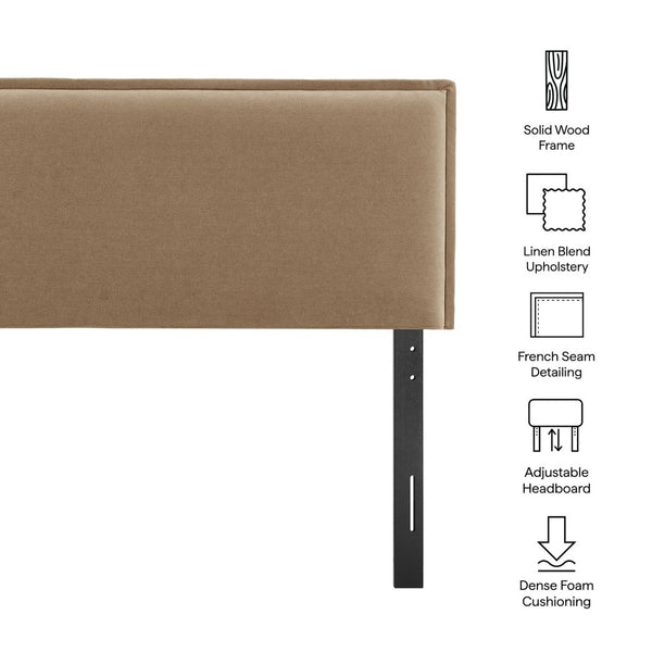 Modway Furniture Camille Modway Slipcover Headboard with French Seam Detailing and Foam Cushioned Panel Almond MOD-7320-ALM