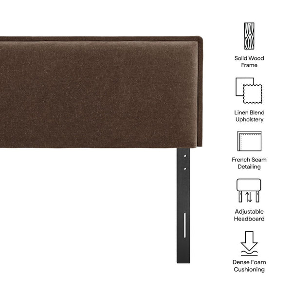 Modway Furniture Camille Modway Slipcover Headboard with French Seam Detailing and Foam Cushioned Panel Cocoa MOD-7320-COA