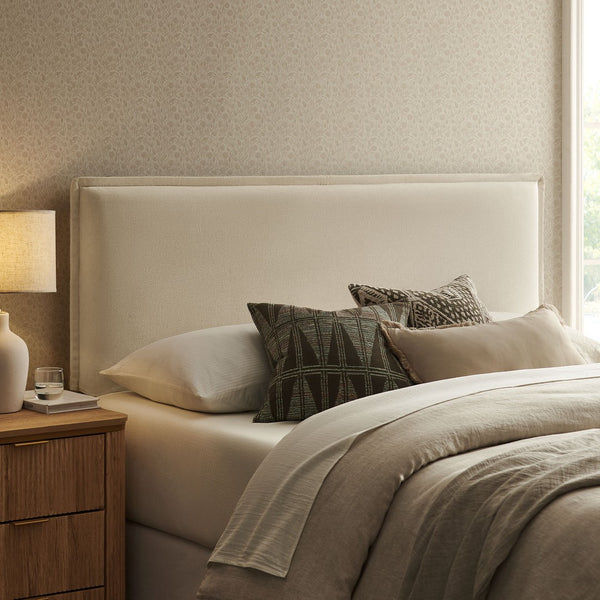 Modway Furniture Camille Modway Slipcover Headboard with French Seam Detailing and Foam Cushioned Panel Linen MOD-7320-LIN