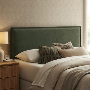 Modway Furniture Camille Modway Slipcover Headboard with French Seam Detailing and Foam Cushioned Panel Sage MOD-7320-SGE
