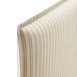 Modway Furniture Camille Modway Linen Blend Upholstered Headboard Pinstripe Slipcover Full Bed Frame Oatmeal Stripe MOD-7321-OAS