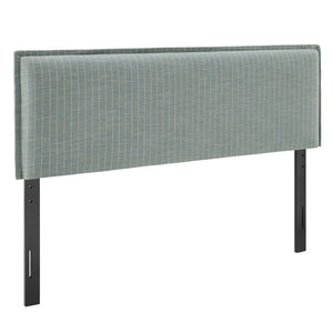Modway Furniture Camille Modway Linen Blend Upholstered Headboard Pinstripe Slipcover Full Bed Frame Spa Blue Stripe MOD-7321-SPA