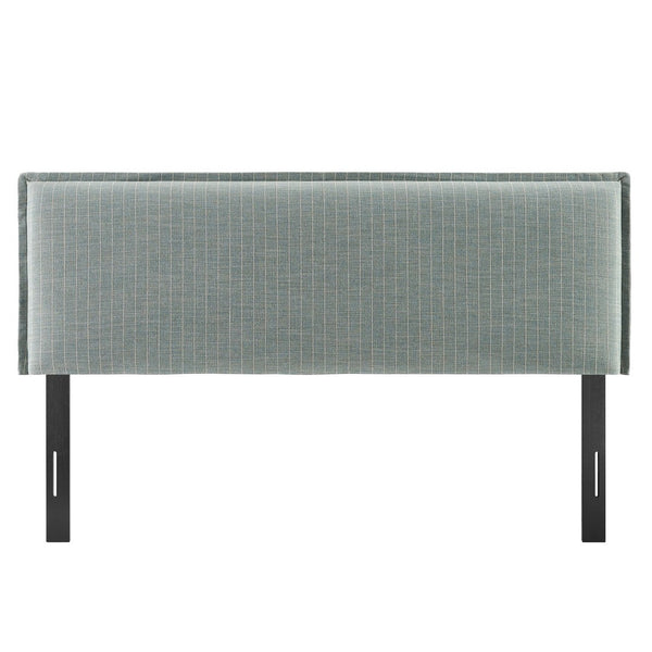 Modway Furniture Camille Modway Linen Blend Upholstered Headboard Pinstripe Slipcover Full Bed Frame Spa Blue Stripe MOD-7321-SPA