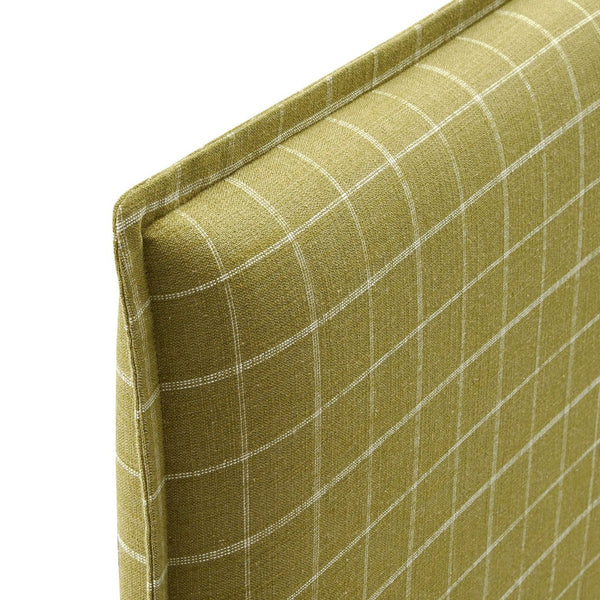 Modway Furniture Camille Modway Linen Blend Upholstered Headboard Windowpane Plaid Slipcover Full Bed Artichoke Windowpane Check MOD-7322-ART
