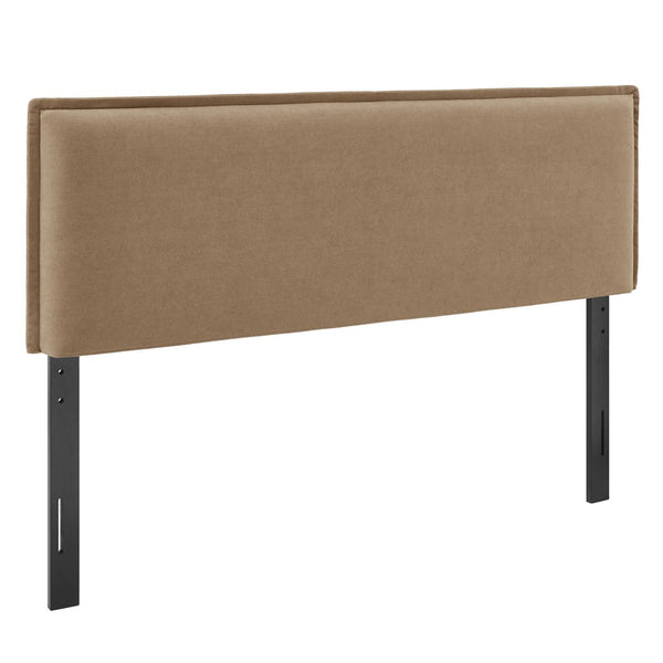 Modway Furniture Camille Modway Queen Headboard Woven Fabric French Seam Flanged Padded Backrest Bedroom Almond MOD-7323-ALM