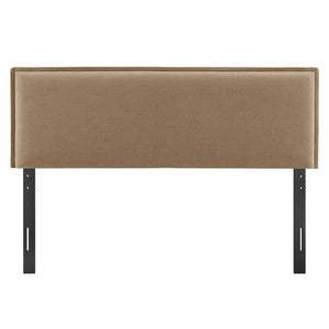 Modway Furniture Camille Modway Queen Headboard Woven Fabric French Seam Flanged Padded Backrest Bedroom Almond MOD-7323-ALM