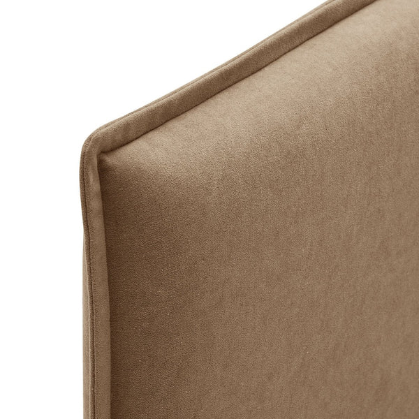 Modway Furniture Camille Modway Queen Headboard Woven Fabric French Seam Flanged Padded Backrest Bedroom Almond MOD-7323-ALM