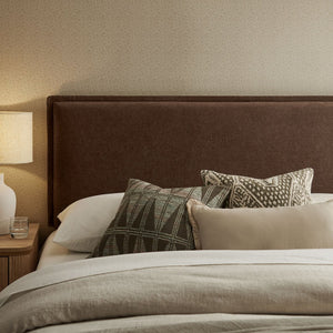 Modway Furniture Camille Modway Queen Headboard Woven Fabric French Seam Flanged Padded Backrest Bedroom Cocoa MOD-7323-COA