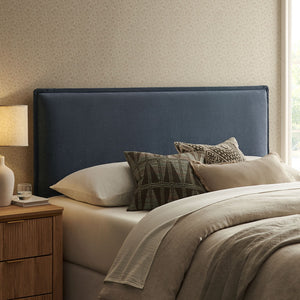 Modway Furniture Camille Modway Queen Headboard Woven Fabric French Seam Flanged Padded Backrest Bedroom Denim MOD-7323-DEN