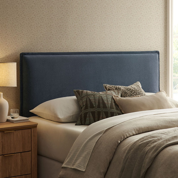 Modway Furniture Camille Modway Queen Headboard Woven Fabric French Seam Flanged Padded Backrest Bedroom Denim MOD-7323-DEN