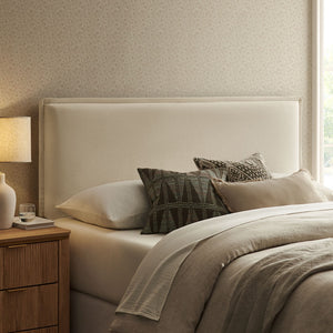 Modway Furniture Camille Modway Queen Headboard Woven Fabric French Seam Flanged Padded Backrest Bedroom Linen MOD-7323-LIN