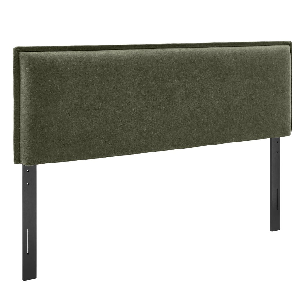 Modway Furniture Camille Modway Queen Headboard Woven Fabric French Seam Flanged Padded Backrest Bedroom Sage MOD-7323-SGE
