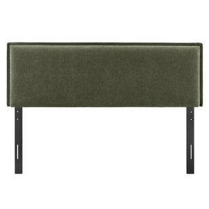 Modway Furniture Camille Modway Queen Headboard Woven Fabric French Seam Flanged Padded Backrest Bedroom Sage MOD-7323-SGE