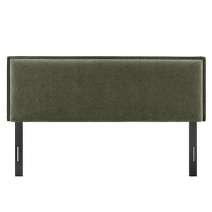 Modway Furniture Camille Modway Queen Headboard Woven Fabric French Seam Flanged Padded Backrest Bedroom Sage MOD-7323-SGE