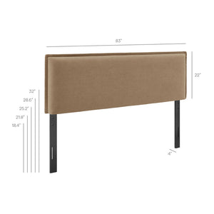 Modway Furniture Camille Modway King Headboard Woven Slipcover French Seam Foam Padded Traditional Style Almond MOD-7326-ALM