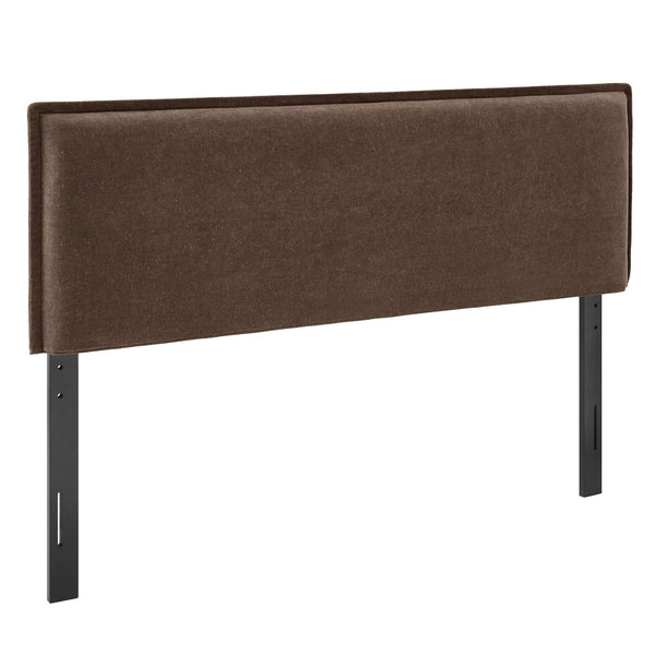 Modway Furniture Camille Modway King Headboard Woven Slipcover French Seam Foam Padded Traditional Style Cocoa MOD-7326-COA