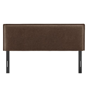 Modway Furniture Camille Modway King Headboard Woven Slipcover French Seam Foam Padded Traditional Style Cocoa MOD-7326-COA