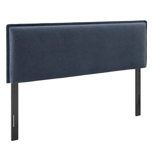Modway Furniture Camille Modway King Headboard Woven Slipcover French Seam Foam Padded Traditional Style Denim MOD-7326-DEN