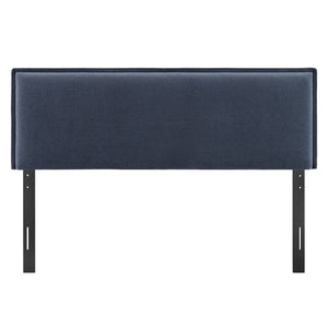 Modway Furniture Camille Modway King Headboard Woven Slipcover French Seam Foam Padded Traditional Style Denim MOD-7326-DEN