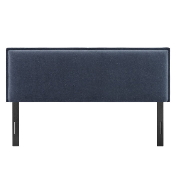 Modway Furniture Camille Modway King Headboard Woven Slipcover French Seam Foam Padded Traditional Style Denim MOD-7326-DEN