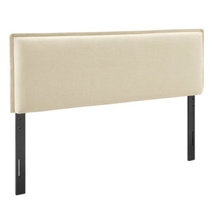 Modway Furniture Camille Modway King Headboard Woven Slipcover French Seam Foam Padded Traditional Style Linen MOD-7326-LIN