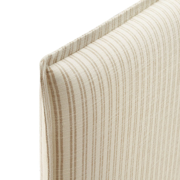 Modway Furniture Camille Pinstripe Linen Blend King Headboard with Foam Padding and Tailored Slipcover Oatmeal Stripe MOD-7327-OAS