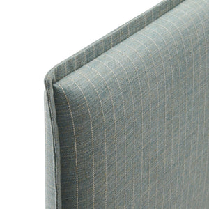 Modway Furniture Camille Pinstripe Linen Blend King Headboard with Foam Padding and Tailored Slipcover Spa Blue Stripe MOD-7327-SPA