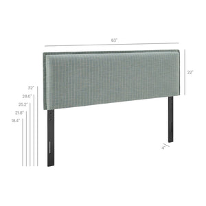 Modway Furniture Camille Pinstripe Linen Blend King Headboard with Foam Padding and Tailored Slipcover Spa Blue Stripe MOD-7327-SPA