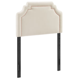 Modway Furniture Magnolia Scalloped Performance Velvet Twin Headboard Padded Backrest for Bedroom Alabaster Pink MOD-7329-ALA-PNK