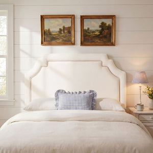 Modway Furniture Magnolia Scalloped Velvet King Headboard Tailored Piping for Primary Bedroom Elegance Alabaster Pink MOD-7332-ALA-PNK