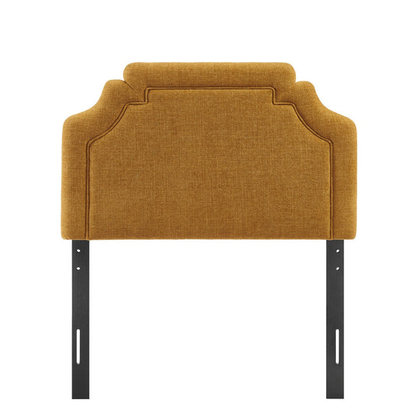 Modway Furniture Magnolia Modway Woven Heathered Fabric Headboard Scalloped Twin Upholstered Bedroom Panel Copper MOD-7333-COP