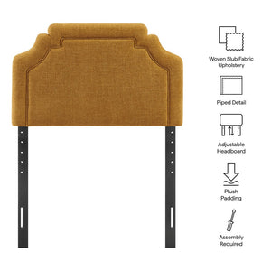 Modway Furniture Magnolia Modway Woven Heathered Fabric Headboard Scalloped Twin Upholstered Bedroom Panel Copper MOD-7333-COP