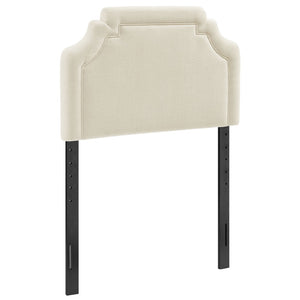 Modway Furniture Magnolia Modway Woven Heathered Fabric Headboard Scalloped Twin Upholstered Bedroom Panel Ecru MOD-7333-ECR