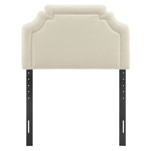 Modway Furniture Magnolia Modway Woven Heathered Fabric Headboard Scalloped Twin Upholstered Bedroom Panel Ecru MOD-7333-ECR