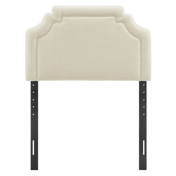 Modway Furniture Magnolia Modway Woven Heathered Fabric Headboard Scalloped Twin Upholstered Bedroom Panel Ecru MOD-7333-ECR