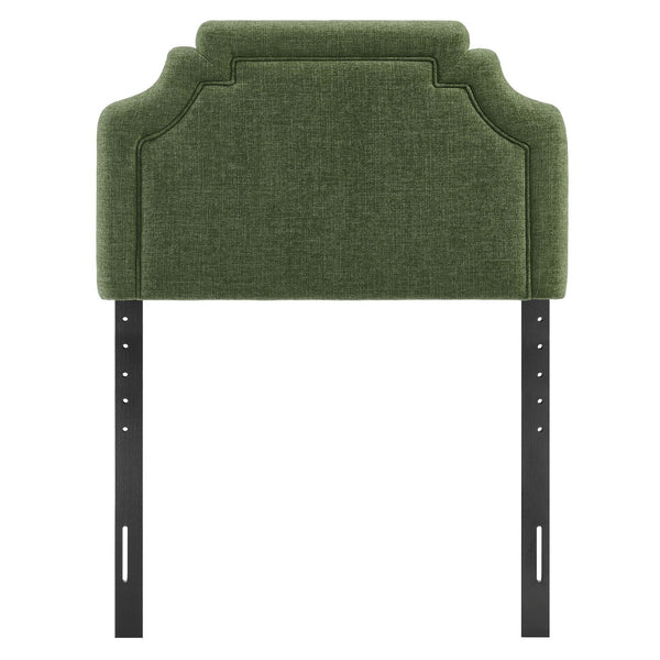 Modway Furniture Magnolia Modway Woven Heathered Fabric Headboard Scalloped Twin Upholstered Bedroom Panel Foliage MOD-7333-FOL