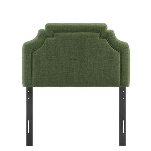 Modway Furniture Magnolia Modway Woven Heathered Fabric Headboard Scalloped Twin Upholstered Bedroom Panel Foliage MOD-7333-FOL