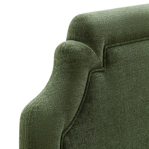 Modway Furniture Magnolia Modway Woven Heathered Fabric Headboard Scalloped Twin Upholstered Bedroom Panel Foliage MOD-7333-FOL
