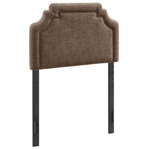 Modway Furniture Magnolia Modway Woven Heathered Fabric Headboard Scalloped Twin Upholstered Bedroom Panel Mocha MOD-7333-MOC