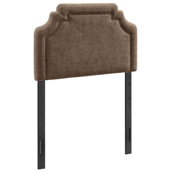 Modway Furniture Magnolia Modway Woven Heathered Fabric Headboard Scalloped Twin Upholstered Bedroom Panel Mocha MOD-7333-MOC