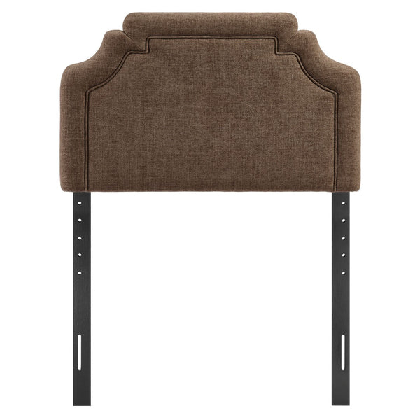 Modway Furniture Magnolia Modway Woven Heathered Fabric Headboard Scalloped Twin Upholstered Bedroom Panel Mocha MOD-7333-MOC