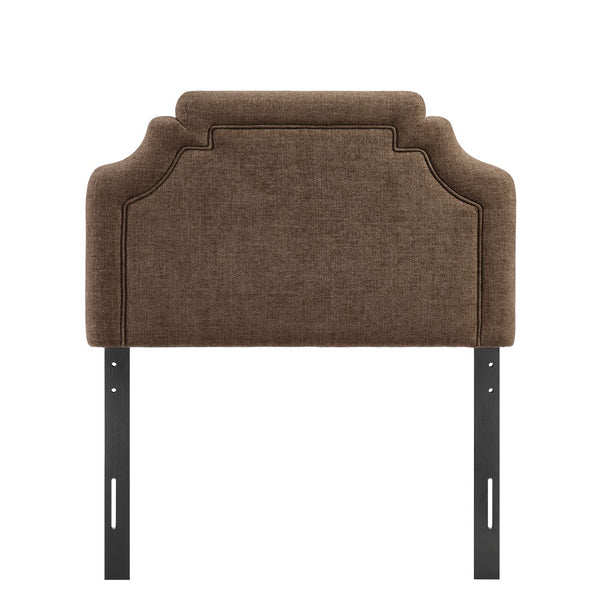 Modway Furniture Magnolia Modway Woven Heathered Fabric Headboard Scalloped Twin Upholstered Bedroom Panel Mocha MOD-7333-MOC