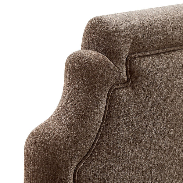 Modway Furniture Magnolia Modway Woven Heathered Fabric Headboard Scalloped Twin Upholstered Bedroom Panel Mocha MOD-7333-MOC